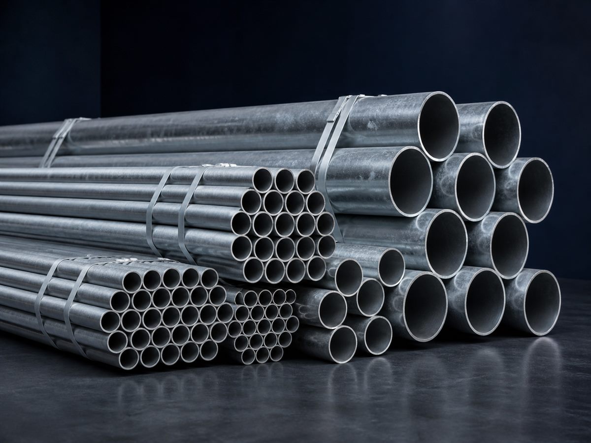Galvanised round steel pipes and tubes